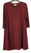 Loft Dress Women’s Medium Red Shift 3/4 Sleeve Pullover Stretch Knit