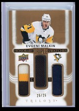 2022-23 Upper Deck Trilogy Honorary Triple Swatches Evgeni Malkin 25/25 #HTS-EM