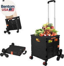 SELORSS Folding Utility Cart Portable Rolling Crate Handcart with Stair Climbing