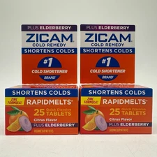 Zicam RapidMelts Cold Remedy Dissolving Tablets, Citrus, 25 Count - 2 Pack