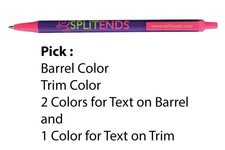 BIC Clic Stic Pen - 250 Pens - Barrel, Trim, 2 Color Barrel 1 Color Trim Text