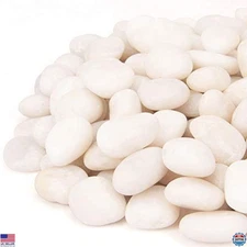 18.6 lbs Premium White Decorative Pebbles - Polished River Rock Aquarium Gravel