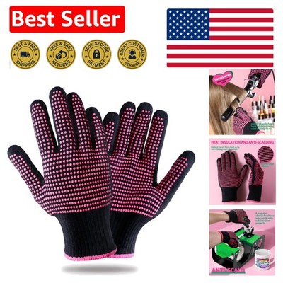 Flexible and Comfortable Heat Resistant Gloves for Safe Hair Styling - 2 Pack
