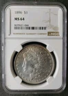 1896 $1 Morgan Silver Dollar NGC MS64
