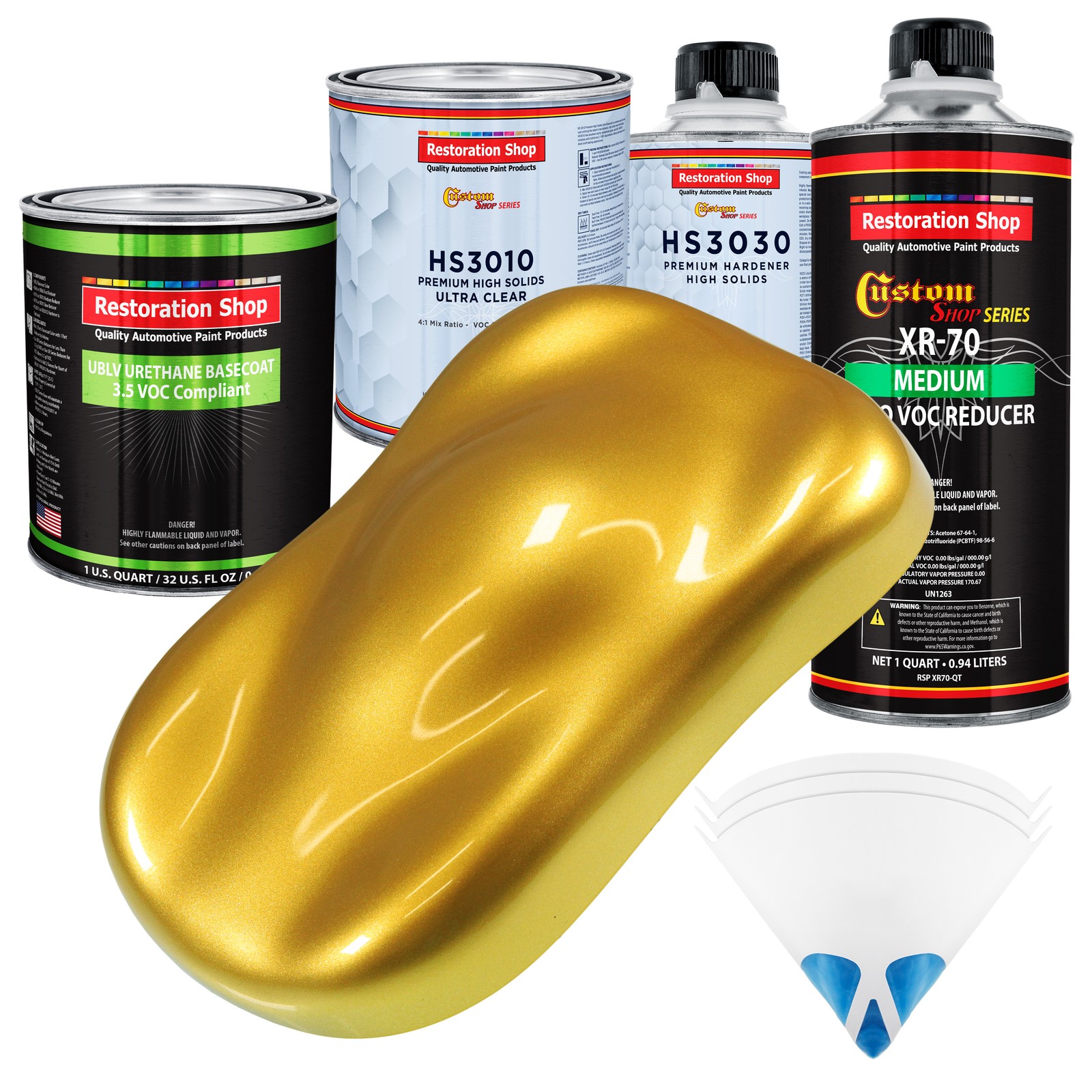 Saturn Gold Firemist Premium Quart Kit Low VOC Urethane Basecoat Auto Paint