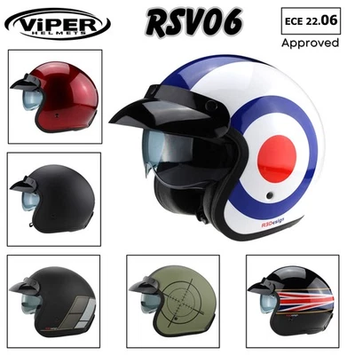 Casco Jet Moto RSV-06 ViPER Homologado ECE 22.06 Touring Ligero Solar Integrada - Imagen 1 de 4