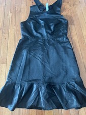 NWT JCrew 10 Ruffle Satin Bow Accent Dress Lined Black