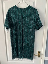 Zara Green Sequin Mini Party Dress Size S Christmas New Year