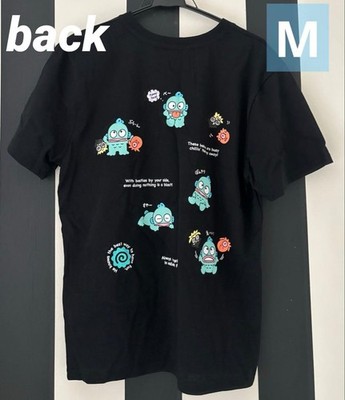 Sanrio Hangyodon T-Shirt Damen M Schwarz Logo Print Oberteil