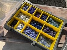 Glass, Stone, Handmade Beads From Ghana For Jewelry -w Carrying Case