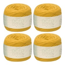 4 Rolls Cotton Crochet Yarn 1.5mm x 164 Yards Macrame Cord Khaki Yellow