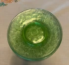 4 Vintage Anchor Hocking Cameo Ballerina Green Uranium 6"  Luncheon Plates