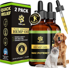 Hemp Oil for Dogs and Cats - Helps with Anxiety, Pain, Stress, Sleep, Arthritis,