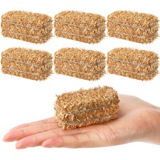 6 Pcs Mini Hay Bales Miniature Hay Bales for Decoration Small Decorative Stra...