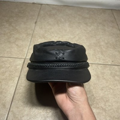 VINTAGE POLAND Sterkowski HARLEY Natural Leather Motorcyclist Retro Biker cap