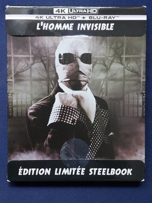 DER UNSICHTBARE The Invisible Man 4K UHD + Blu-Ray STEELBOOK Claude Rains Horror