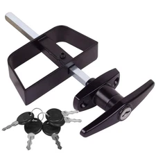 Shed Door Latch with 5 Keys T-Handle Lock Kit for Storage Barn Chicken Coops