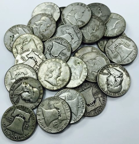 *MIXED DATES FRANKLIN HALF DOLLAR LOT* *25 COINS* NR #P2405