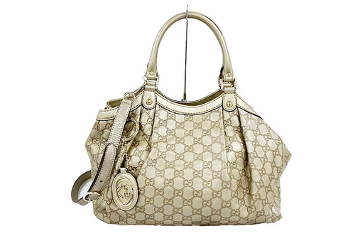 Gucci Sookie Handbag 211944 Leather Gold Strap Used