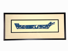 Maynard Johnny, Jr. Signed "Canoe" Serigraph Native American Artist