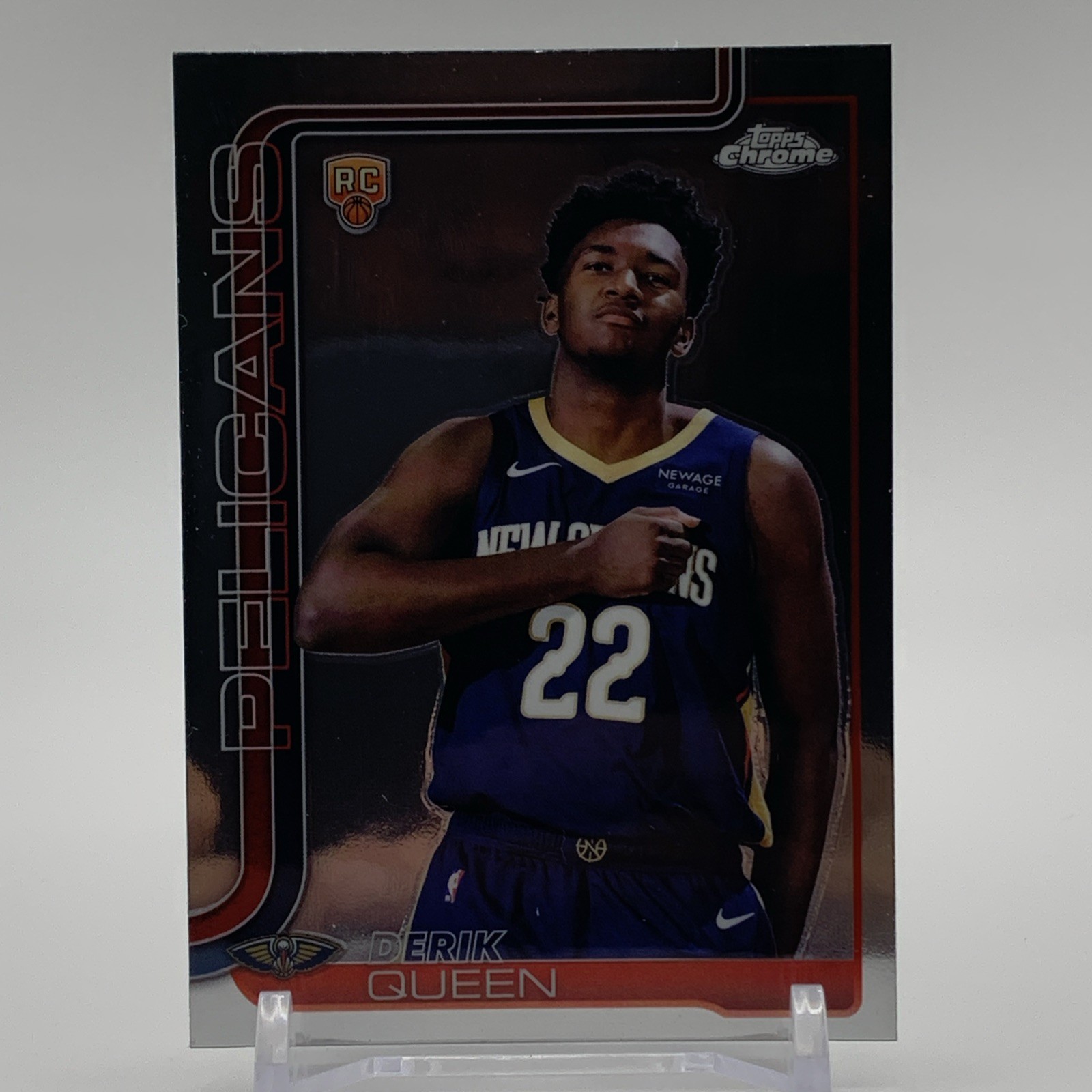 2025-26 Topps Chrome Rookie Image Variation #263 RC Derik Queen RARE SP Pelicans