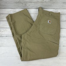 Carhartt Tan Relaxed Fit Pants Mens 38x30 rugged canvas work utility