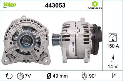 Lichtmaschine Generator Lima VALEO CORE-FLEX 443053 14V für OPEL MOVANO X70 Bus