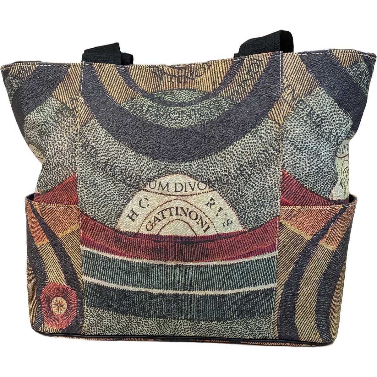 Borsa shopper donna Gattinoni Planetarium con tasche stampa mappe — foto 3