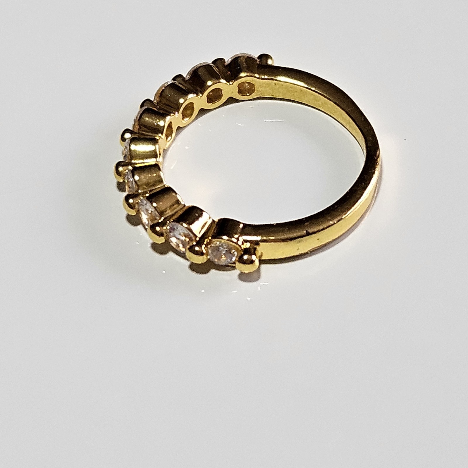 Gold Tone Clear Rhinestone Stackable Ring Size 5.5 - image 12