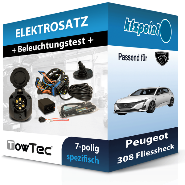 für Peugeot 308 Fliessheck 13-21 Towtec E-Satz 7Polig Fahrzeugspezifisch NEU-image