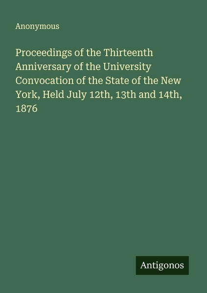 Anonymous | Proceedings Of The Thirteenth Anniversary Of The University...-image