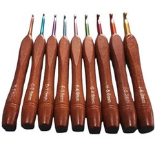 Wooden Crochet Hook Set, 9 Piece Bamboo Crochet Hook Set Multicolor4261