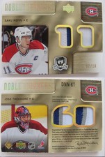 2005-06 Upper Deck The Cup Dual Noble Numbers Jose Theodore Saku Koivu 07/10