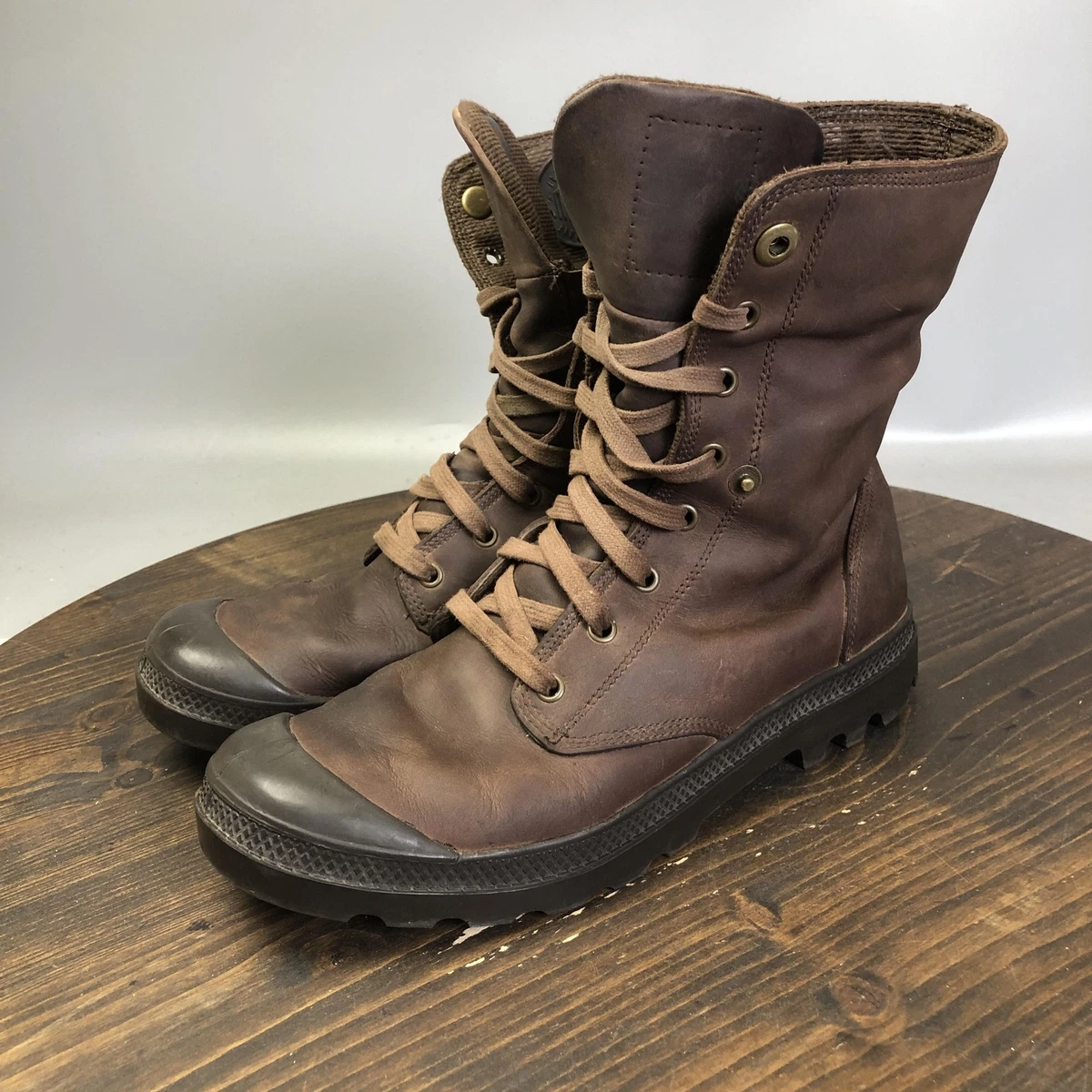 Palladium Boots Mens Size 7.5 Black Leather Waterproof Combat Ankle 73234-068-M Palladium Slip Resistant Boots for Men for Sale | Shop New  main image 2