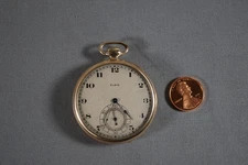 Antique 1922 Elgin Pocket Watch Gr 384 - 12S - 17 Jewel - Working - Fancy Case