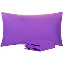 King Pillowcase Set - 2 Pack Brushed Microfiber 20x36 King 20" x 36" Purple