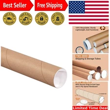 Durable 3" x 15" Kraft Mailing Tubes - 24-Pack for Storing & Shipping Documents