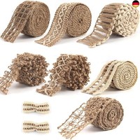 Vgoodall 7 Rollen Juteband Mit Spitze, Vintage Spitzenband Set FüR Hochzeit
