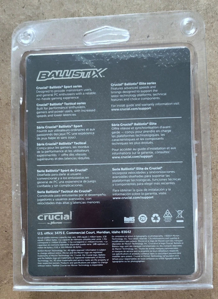 Crucial Ballistix Sport BLS4G3D1609DS1S00 DDR3-1600 8GB (2x4GB) 1.5V 240-Pin NEW - Image 2 of 4