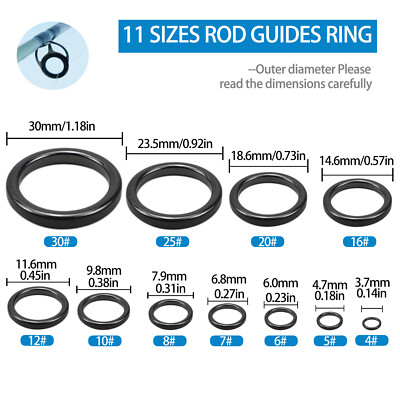 22x Angelruten Reparaturset Ring Rutenauge Ersatzset Keramik  führungsring Rute