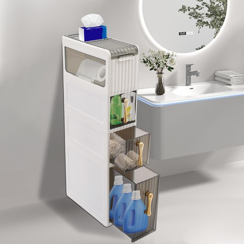 Toilet Paper Holder Organizer Bathroom Storage Cabinet Bathroom Floor Cabinet PP