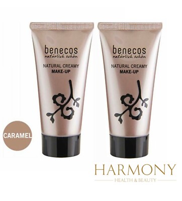 2 x Benecos Face Natural Creamy Make-Up Caramel - 30ml - Ausverkauf Schnäppchen 