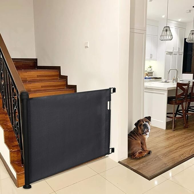 Retractable Mesh Baby Gate 33” x 55” Yoofor Pet Gate in Box Black eBay