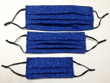 Face Mask BLUE Washable 100 cotton Reusable Made in US Double Layered
