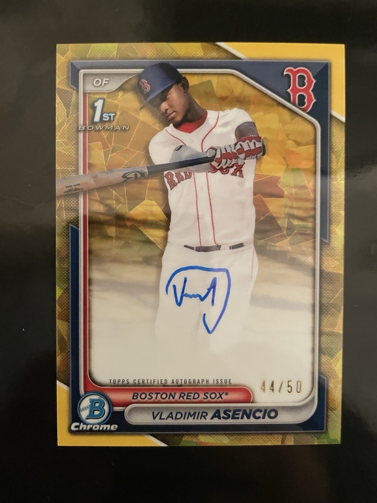 Vladimir Asencio 2024 Bowman Chrome Sapphire 1st Auto Gold /50 Red Sox