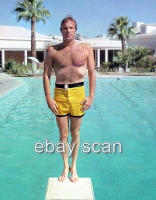 JAMES CAAN SWIMSUIT DIVING BOARD HAIRY BARECHESTED BEEFCAKE 8X10 PHOTO