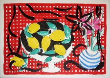 Stefan Szczesny handsigniert nummeriert Siebdruck 1981 "Bowl of lemons"