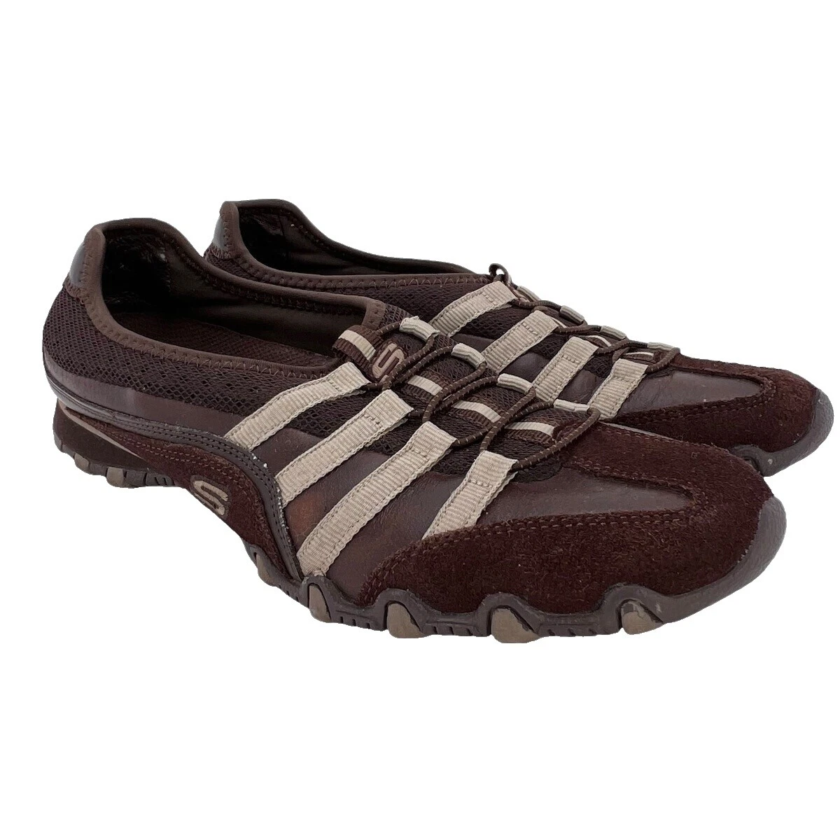 Zapatos deportivos para mujer Skechers a rayas de cuero