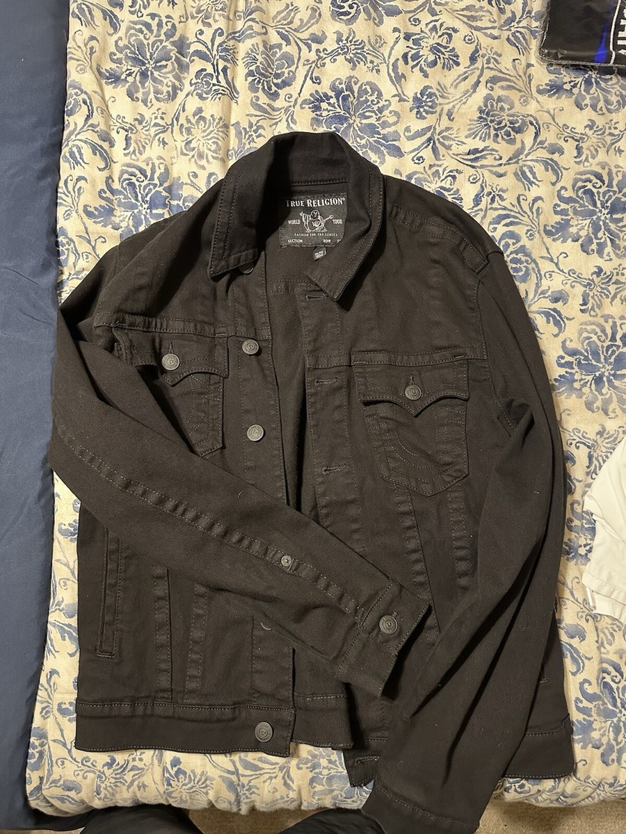 True Religion Trucker Denim Jean Jacket Mens XL TG Black