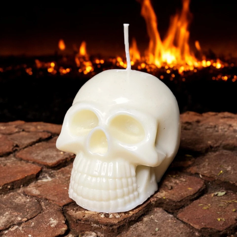 Skull Soy Wax 18oz Handcrafted Candle Choice of Color & Scent - Image 3 of 4